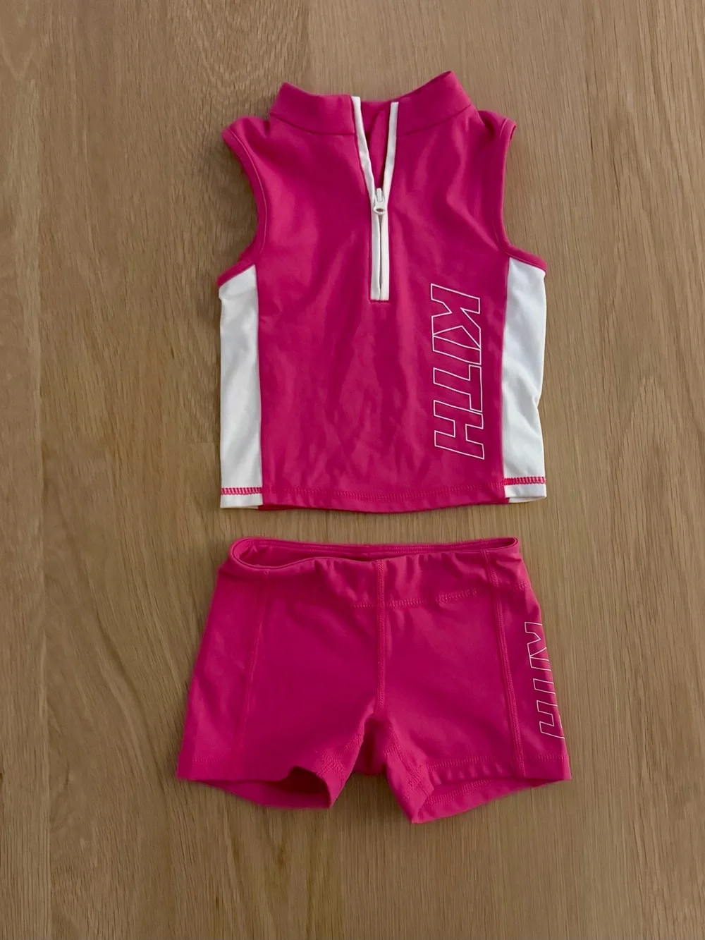 Kith Hot Pink and White Girls' Sleeveless Matching Set